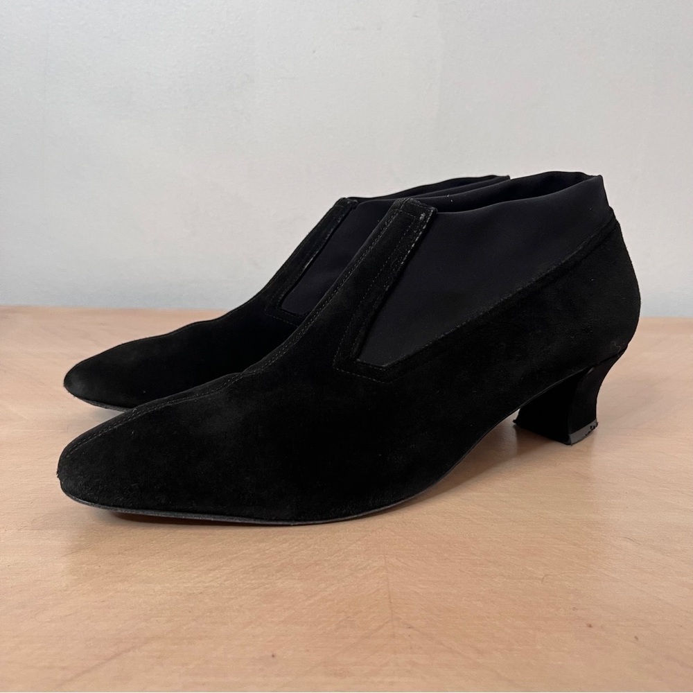 Thierry Rabotin Black Suede Short Heeled Booties EU 37.5 (US 7)
